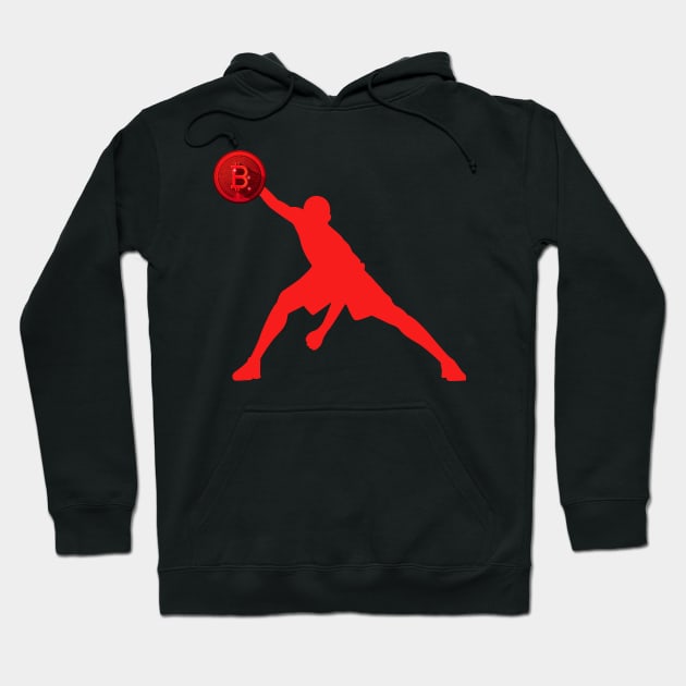 Bitcoin Basketball Player Red Hoodie by RedSparkle 